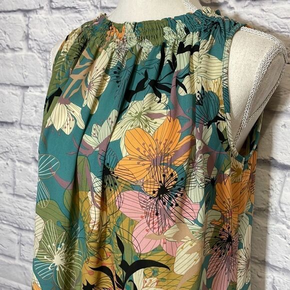 SPENSE Floral Print Sleeveless Elasticized Neckline Top Size Small - Picture 3 of 10